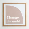 Wall Quotes & Signs-Kirkland's Home Change The World Wall Plaque White/Brown/Tan