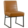 Dining Chairs-Kirkland's Home Channeled Carmel Leather Dining Chair Brown