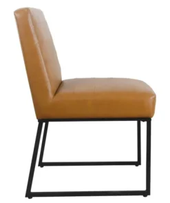 Dining Chairs-Kirkland's Home Channeled Carmel Leather Dining Chair Brown