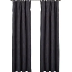 Curtains & Drapes-Kirkland's Home Charcoal Box Pleated Single Curtain Panel, 84 In. Black