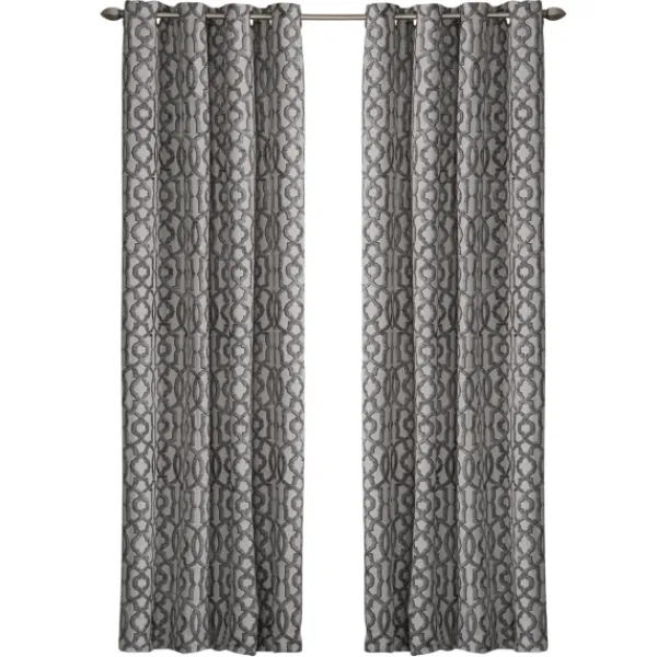 Curtains & Drapes-Kirkland's Home Charcoal Chenille Single Curtain Panel, 84 In. Gray