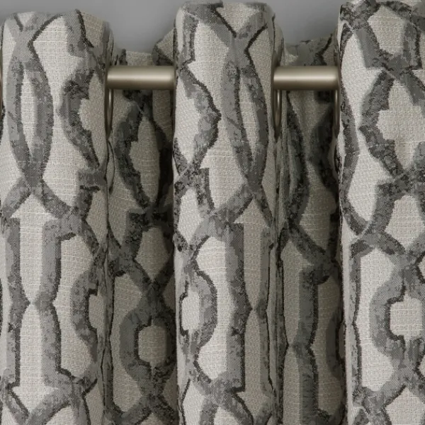 Curtains & Drapes-Kirkland's Home Charcoal Chenille Single Curtain Panel, 84 In. Gray