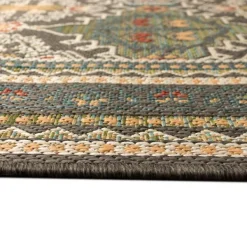 Outdoor Rugs-Kirkland's Home Charcoal Diamond Nile Indoor/Outdoor Runner, 1X7 Gray/Ivory