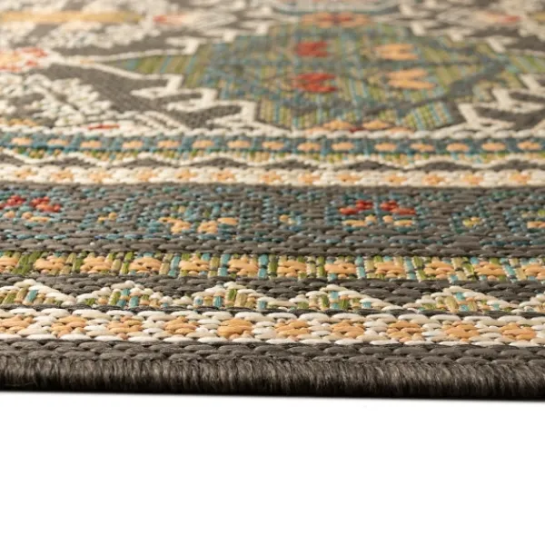 Outdoor Rugs-Kirkland's Home Charcoal Diamond Nile Indoor/Outdoor Runner, 1X7 Gray/Ivory