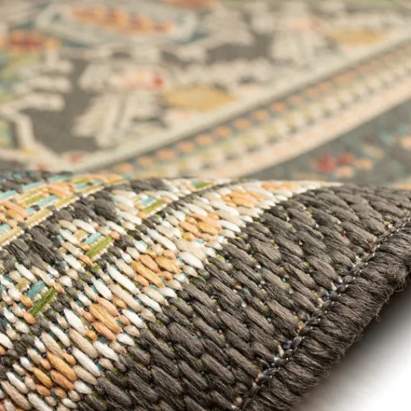 Outdoor Rugs-Kirkland's Home Charcoal Diamond Nile Indoor/Outdoor Runner, 1X7 Gray/Ivory