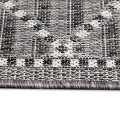 Outdoor Rugs-Kirkland's Home Charcoal Geo Lattice Outdoor Area Rug, 4X7 Gray