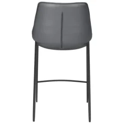 Bar Stools & Counter Height Stools-Kirkland's Home Charcoal Leather Stitch Counter Stools, Set Of 2 Gray