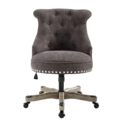 Office Furniture-Kirkland's Home Charcoal Miller Tufted Office Chair Gray