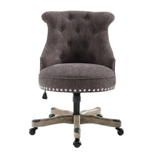 Office Furniture-Kirkland's Home Charcoal Miller Tufted Office Chair Gray