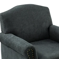 Accent Chairs-Kirkland's Home Charcoal Nailhead Trim Armchair Gray