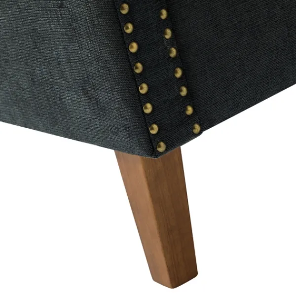 Accent Chairs-Kirkland's Home Charcoal Nailhead Trim Armchair Gray