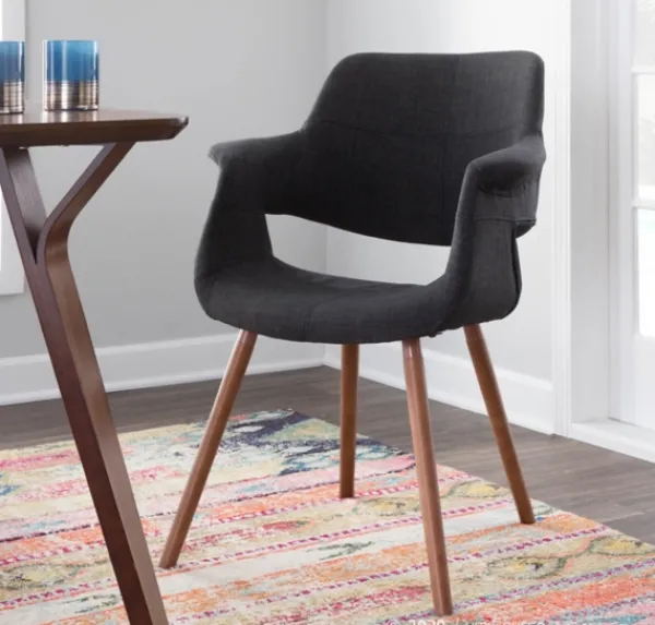 Accent Chairs-Kirkland's Home Charcoal Open Back Midcentury Accent Chair Gray