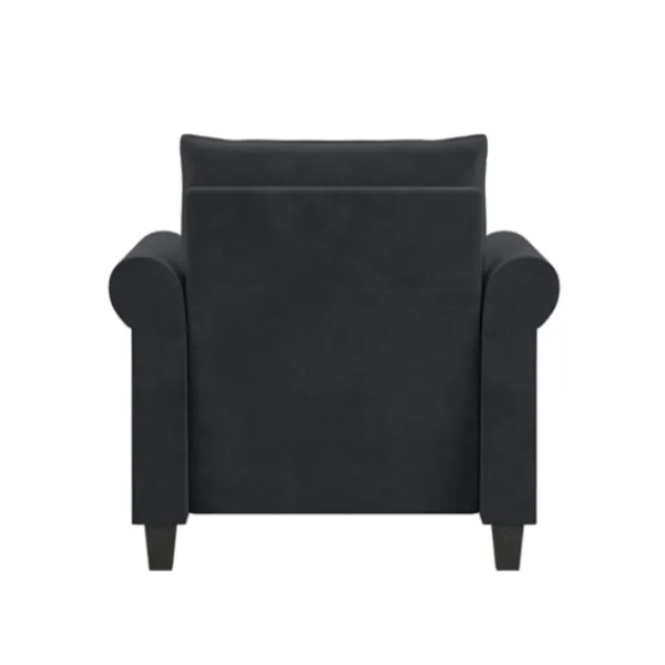 Accent Chairs-Kirkland's Home Charcoal Rolled Arms Upholstered Accent Chair Black
