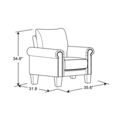 Accent Chairs-Kirkland's Home Charcoal Rolled Arms Upholstered Accent Chair Black
