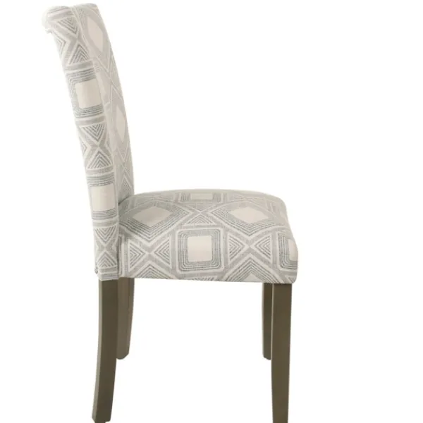 Dining Chairs-Kirkland's Home Charcoal Square Highback Dining Chairs, Set Of 2 Gray/Ivory