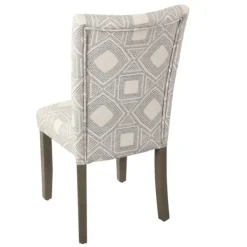 Dining Chairs-Kirkland's Home Charcoal Square Highback Dining Chairs, Set Of 2 Gray/Ivory