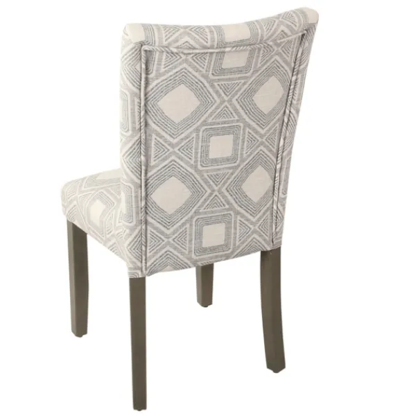 Dining Chairs-Kirkland's Home Charcoal Square Highback Dining Chairs, Set Of 2 Gray/Ivory