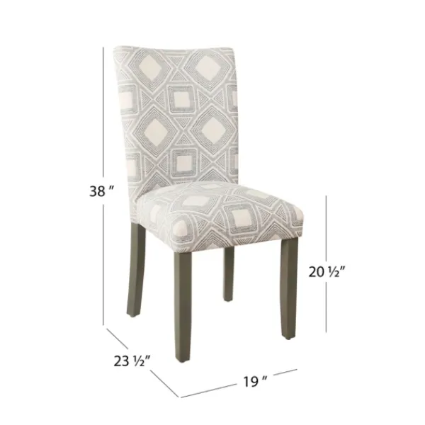 Dining Chairs-Kirkland's Home Charcoal Square Highback Dining Chairs, Set Of 2 Gray/Ivory