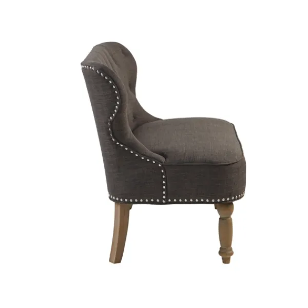 Sofas & Loveseats-Kirkland's Home Charcoal Tufted Upholstered Settee Gray