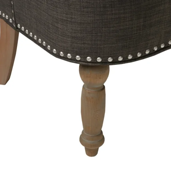 Sofas & Loveseats-Kirkland's Home Charcoal Tufted Upholstered Settee Gray