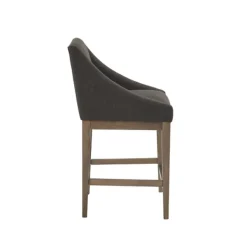 Bar Stools & Counter Height Stools-Kirkland's Home Charcoal Upholstered Seat Counter Stool Gray