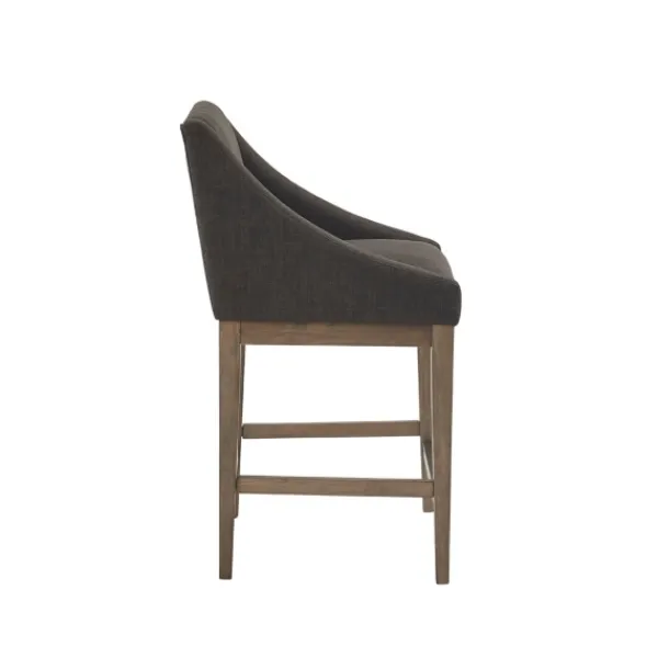 Bar Stools & Counter Height Stools-Kirkland's Home Charcoal Upholstered Seat Counter Stool Gray
