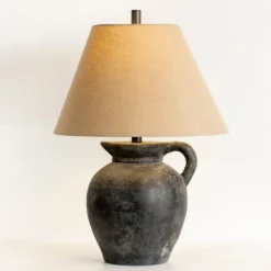 Table Lamps-Kirkland's Home Charcoal Vase Table Lamp Tan