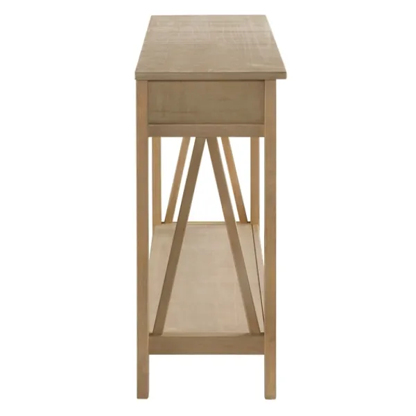 Console Tables-Kirkland's Home Charleston Rustic Gray Console Table With Shelf