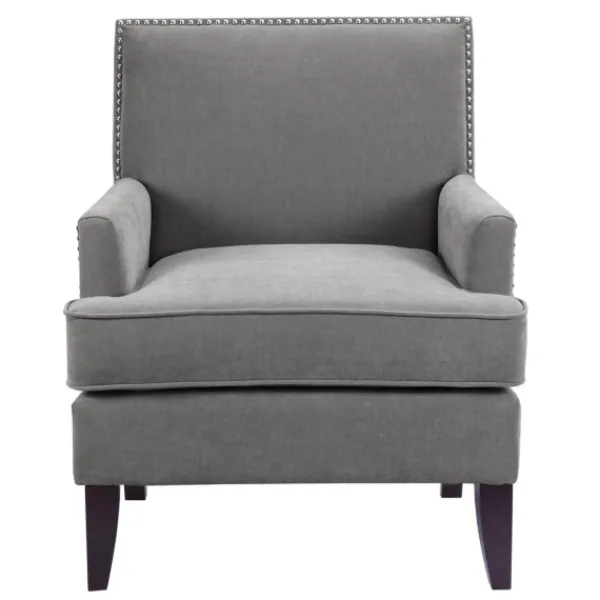 Accent Chairs-Kirkland's Home Charlie Track Arm Club Accent Chair Gray