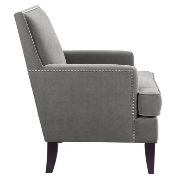 Accent Chairs-Kirkland's Home Charlie Track Arm Club Accent Chair Gray