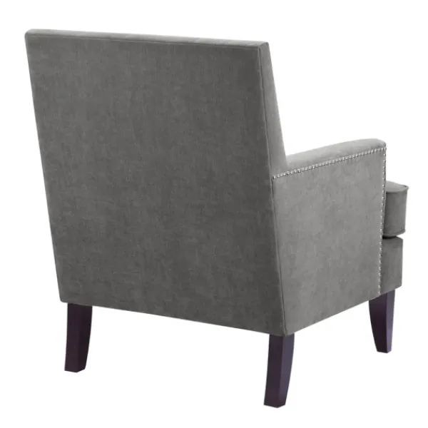 Accent Chairs-Kirkland's Home Charlie Track Arm Club Accent Chair Gray