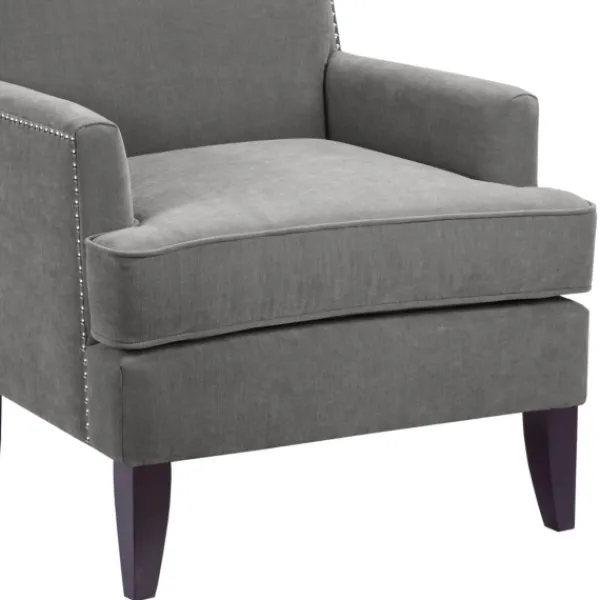 Accent Chairs-Kirkland's Home Charlie Track Arm Club Accent Chair Gray