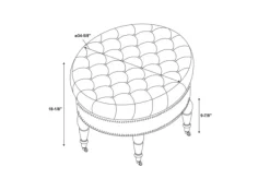 Benches & Ottomans-Kirkland's Home Charlotte Tufted Round Charcoal Ottoman Gray
