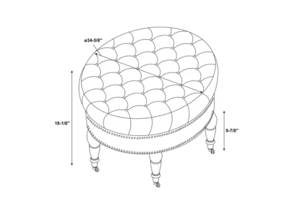 Benches & Ottomans-Kirkland's Home Charlotte Tufted Round Charcoal Ottoman Gray