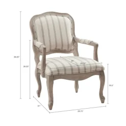 Accent Chairs-Kirkland's Home Chaucer Stripe Accent Chair Tan