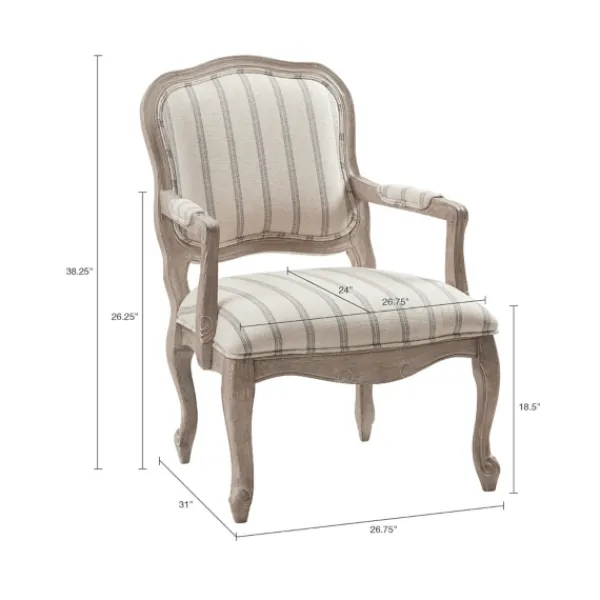 Accent Chairs-Kirkland's Home Chaucer Stripe Accent Chair Tan
