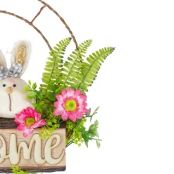 Wreaths-Kirkland's Home Cheerful Bunny Welcome Easter Wreath White/Green/Pink