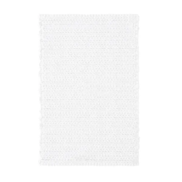 Bathroom Rugs-Kirkland's Home Chenille Chain Stitched Bath Mat, 40 In. White