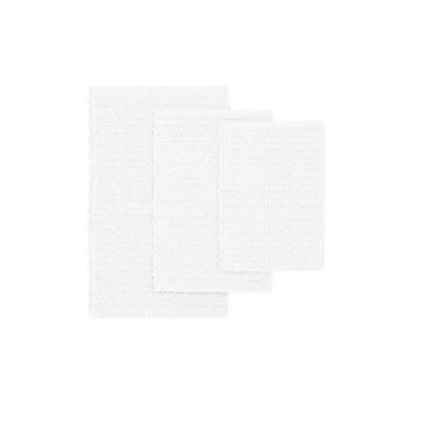 Bathroom Rugs-Kirkland's Home Chenille Chain Stitched Bath Mat, 40 In. White