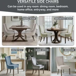 Dining Chairs-Kirkland's Home Chenille Curved Back Dining Chairs, Set Of 2 Ivory
