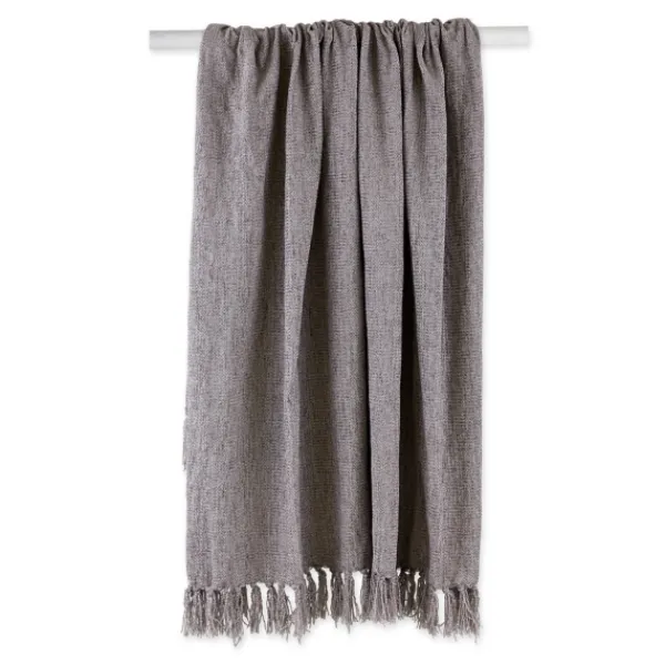 Blankets & Throws-Kirkland's Home Chenille Fringe Throw Gray