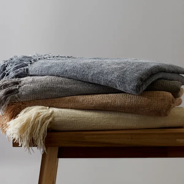 Blankets & Throws-Kirkland's Home Chenille Fringe Throw Gray