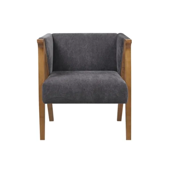 Accent Chairs-Kirkland's Home Chenille Geometric Frame Accent Chair Black