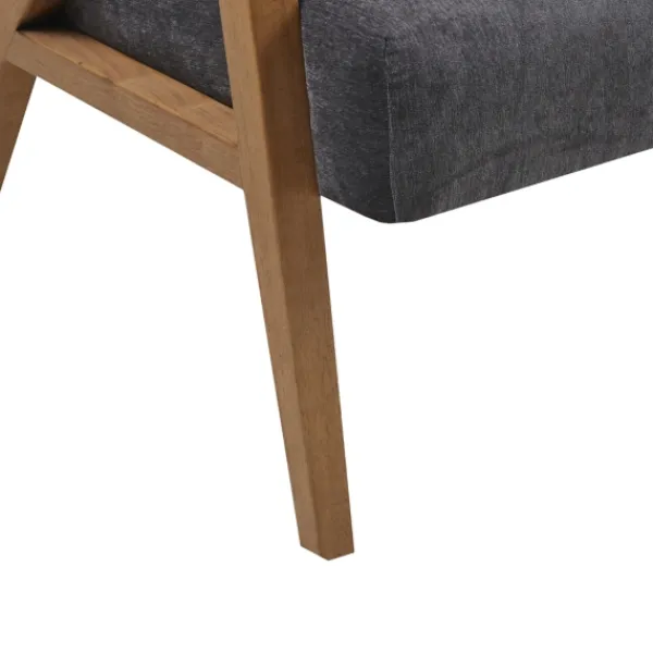 Accent Chairs-Kirkland's Home Chenille Geometric Frame Accent Chair Black