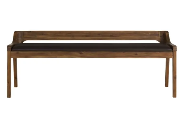 Benches & Ottomans-Kirkland's Home Chestnut Acacia Wood Cushioned Bench Brown