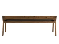 Benches & Ottomans-Kirkland's Home Chestnut Acacia Wood Cushioned Bench Brown