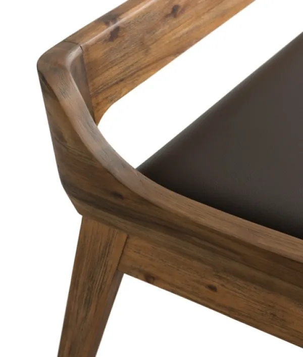 Benches & Ottomans-Kirkland's Home Chestnut Acacia Wood Cushioned Bench Brown
