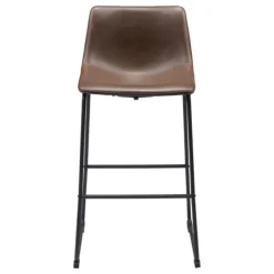 Bar Stools & Counter Height Stools-Kirkland's Home Chestnut Faux Leather Sloped Bar Stools, Set Of 2 Brown