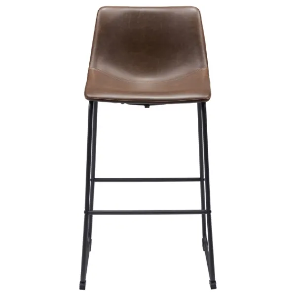 Bar Stools & Counter Height Stools-Kirkland's Home Chestnut Faux Leather Sloped Bar Stools, Set Of 2 Brown