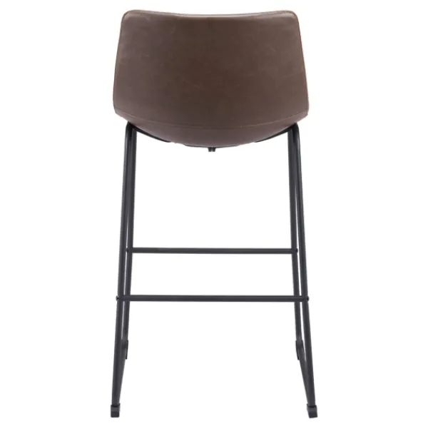 Bar Stools & Counter Height Stools-Kirkland's Home Chestnut Faux Leather Sloped Bar Stools, Set Of 2 Brown